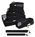 Zoppen 6 Set Packing Cubes (Large, Medium, Small and Slim) - Travel Luggage Organizer with Laundry Bag and Shoe Bag, Black