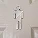 Super Cool Creations - Mirrored Male & Female Toilet Door Sign - 12cm x 5cm