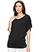 LL WT1038 Women's Versatile Casual Short Sleeve Dolman Top – Loose Fit V-Neck T-Shirt M Black