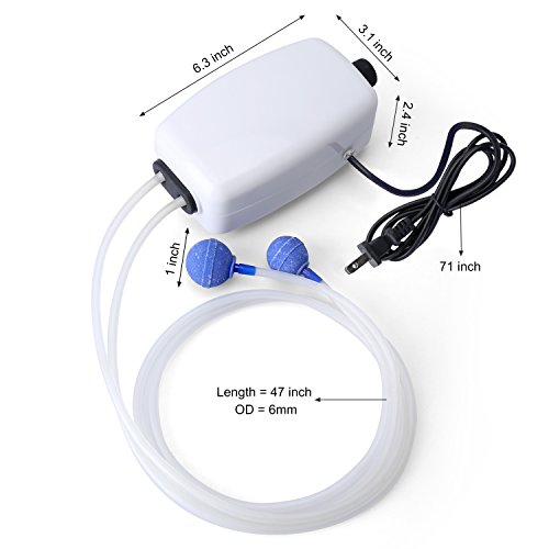 kedsum aquarium and fish tank oxygen air pump with 2