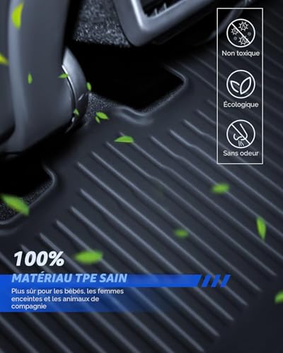 LANTU 9pcs Floor Mats for Tesla Model Y 2025-2026 Premium/Performance TPE All Seasons 3D High Edge Non-slip Waterproof for Trunk and Second Row Seats Juniper Accessories