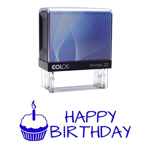 Happy Birthday Self Inking Rubber Stamp Custom Colop Office Stationary P20 Mini Stamper