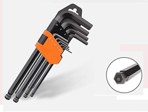 Long Arm Ball End/Smooth Head/Flower Hexagon with Magnetic Hex Key Wrench Set (1.5mm-10mm) (black Ball End)