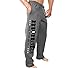 Monsta Clothing Co. Men's Bodybuilding (MC-Monsta Flag) Gym Sweatpants (Grey Sweatpants w/BK/WT Art, Large)