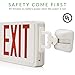 Sunco Red Exit Signs With Emergency Lights, Two Adjustable Square LED Lights, 94V-0 Fire Resistant, Backup Battery, 120-277V, Wall Or Ceiling Mount, Commercial Grade Double Sided.