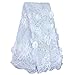 LaceQin5 Yards 3D Swiss Yarn Lace Wedding African Lace Fabric French Royal Lace Fabric (Silver)