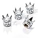 smallAutoParts 4 Chrome Silver Crown Clear Diamond Bling Tire/Wheel Stem Valve Caps car Truck