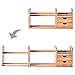 MyGift Natural Bamboo Wood Expandable Dorm Desk Bookshelf, Desktop Book Organizer with 2 Pull Out Storage Drawers and Small Display Shelf