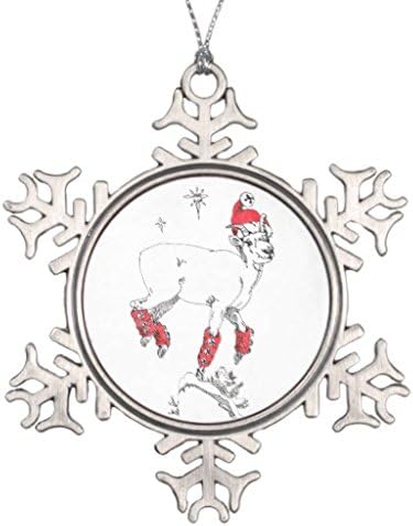 Cute Funny Christmas Ewe Ram Goat Prancing Holiday Novelty Christmas Novelty Christmas Snowflake Ornaments Decorative Hanging Pendent Gifts Ornamentss