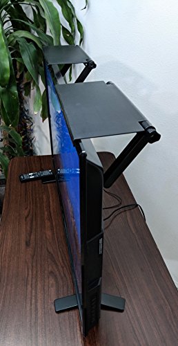 LapWorks Perch, the TV Top Shelves, 2 per box, Heavy Duty 13 pound capacity, for Speakers, Apple TV, Tivo or Cable Box, Oculus sensors, Virtual Reality VR sensors, Remote Controls-hooks over the TV