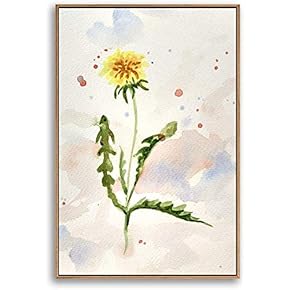 Framed Canvas Home Artwork Decoration Watercolor Painting Canvas Wall Art for Living Room, Bedroom - 16x24 inches