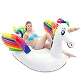 JOYIN Giant Inflatable Unicorn Pool Float with Wings, Alicorn/Pegasus Beach Floats, Swim Party Toys, Pool Island, Summer Pool Raft Lounge for Adults & Kids