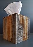 Rustic Reclaimed Barn Wood Square Tissue Box Cover Kleenex Box Holder