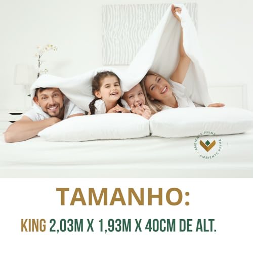 Protetor De Colchão King Impermeavel Tecido Jacquard Com Lateral Adaptavel Protege Seu Colchão Respiravel e Antialergico