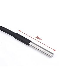 DROK impermeable Sensor de temperatura DS18B20  55 ¡æ a 125 ¡æ termómetro de sonda de temperatura digital con resistencia al calor térmico Cable y sonda de acero inoxidable para nevera coche