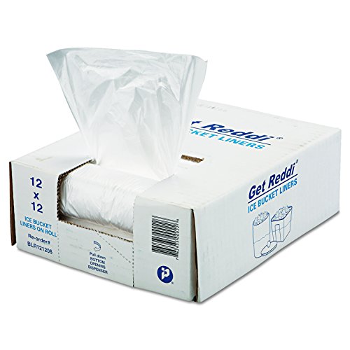 Inteplast Group Ice Bucket Liner Bags, 3 Qt, 0.24 Mil, 12" X 12", Clear