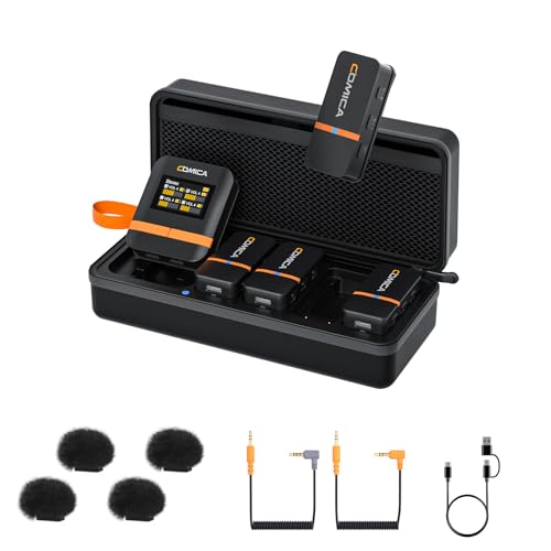 COMICA VIMO Q 4-Kanal Kabelloses Lavalier Mikrofon mit Noise Cancellation