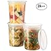 Basix [24 Count 32 Oz Combo] Disposable plastic Deli Food Storage Containers With Plastic Lids, Leakproof, Great For Meal Prep, Picnic, Take Out, traveling, Fruits, Snack, or Liquids