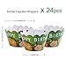 Zoo Animal Happy Birthday Banner Garland Safari Cupcake Toppers Woodland Cupcake Wrappers For Baby Show Theme Party Supplies by Shxstore