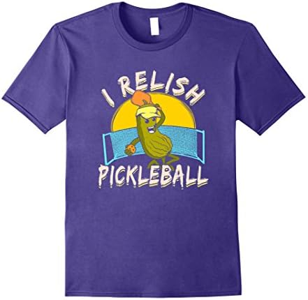 Mens I Relish Pickleball Funny Pickle Paddle Ball Player T Shirt XL Purple