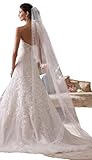 Passat Ivory 2 Tiers 10M NEW! Floral Beaded Scallop Edge Cathedral Wedding Bridal Veil 224