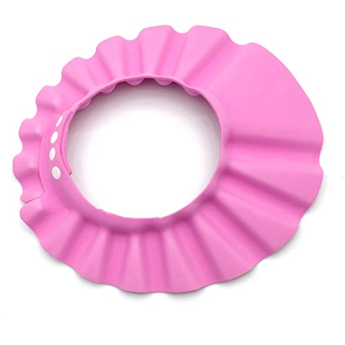 YETOOME Baby Bath Visor and Shower Cap - Safe Shampoo Shower Bathing Protection Bath Cap Soft Adjustable Visor Hat for Children Toddler Baby Kids (Pink)
