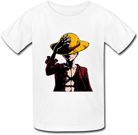 Buuban Men's Japan Anime One Piece Luffy T-shirt Tshirts White XL