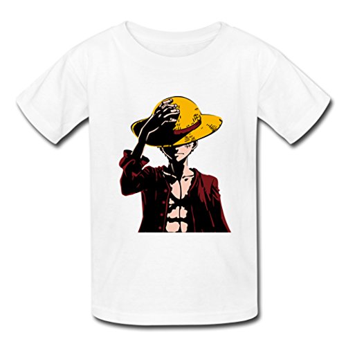 Buuban Men's Japan Anime One Piece Luffy T-shirt Tshirts White XL