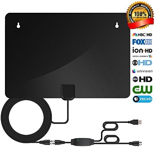 TV Antenna,2018 New Version HD Antenna Indoor 50-70 Miles Long Range,Amplified Digital TV Antenna Indoor High Definition with 10+3 FT Cable and USB Power Supply