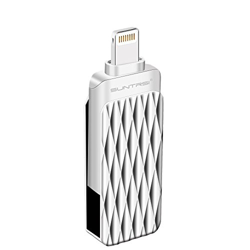 Lightning Flash Drive For iPhone ,Suntrsi Pen Drive Lightning Memory Stick External Memory Storage OTG Flash Drive Compatible to iPhone,iPad,iPod,Mac,Android and PC(128G Silver) - Thumbnail 6