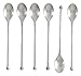 KNORK 8-Inch Long Handle Matte Iced Tea Spoon, Stainless Steel Cocktail Stirring Spoons (6 Piece Set)