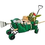 Comfort and Style Green Folding Beach Wagon at Beach, garden, snow and dock