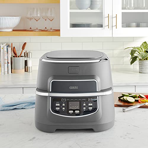 CRUX Smokeless Indoor Grill and Digital Air Fryer Oven Combo with