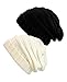 NYfashion101 Exclusive Oversized Baggy Slouchy Thick Winter Beanie Hat - 2 Pack, Black & Ivory