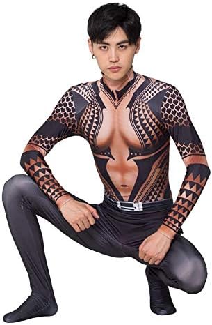 Aquaman Jumpsuit Adult Child Cosplay Disguise Costume Fancy Dress Halloween Christmas Masquerade 3D Printing Tights Party Props,Adult-XXL