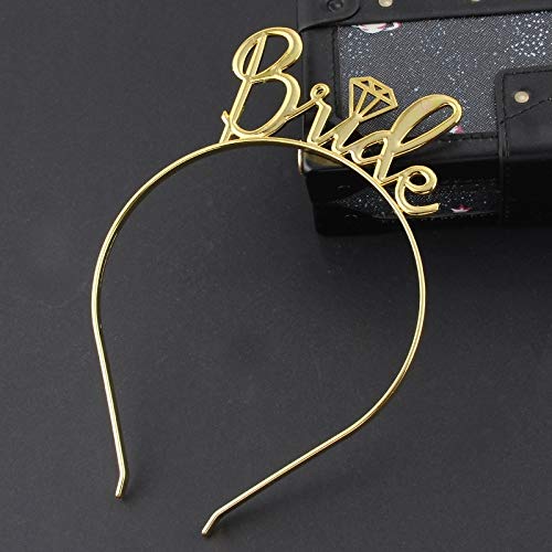 PSL Gold Bride Tiara, Bachelorette Party Tiara, Women's Jewelry, Female Bride-to-be, Gold-Tone, Traditional Style, 1 Count