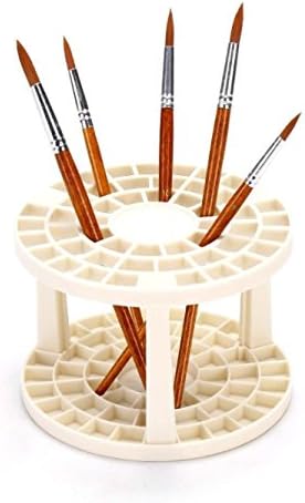 HNBGY Chic Paint Brush Holder Art Brush Organizer Plastic Round Brush Stand for Artist Painting(White)