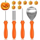 IREGRO Pumpkin Carving Kit, Heavy Duty Stainless Steel Pumpkin Carving Tools Set with 10 Carving Stencils for Halloween Pumpkin Sculpting