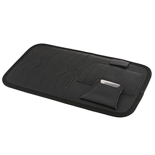Homyl 13'' CD DVD Cases Sunglasses Holders Pouch Storage Wallets For Car Auto Sunshades Visors Easy Use - black - Thumbnail 7