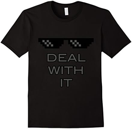 Men's Deal With It Shades/Sunglasses Shirt Small Black