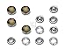 CRAFTMEMORE 20 Sets 12mm Pearl Snaps Fasteners Pearl-Like Prong Snap Button for Western Shirt Clothes Popper Studs - Silver Brass Rim Setting (12 mm, Brown Marble)