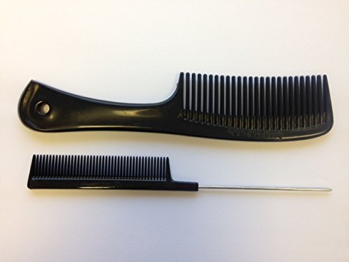 Unbreakable Detangler Comb and Pin Tail Comb 8" 2 Pack Combo