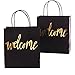 Ling's moment Black Paper Bags Gift bags Gold Foil 