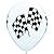 50 Checkered Racing Flag Balloons White Latex - Made in USA