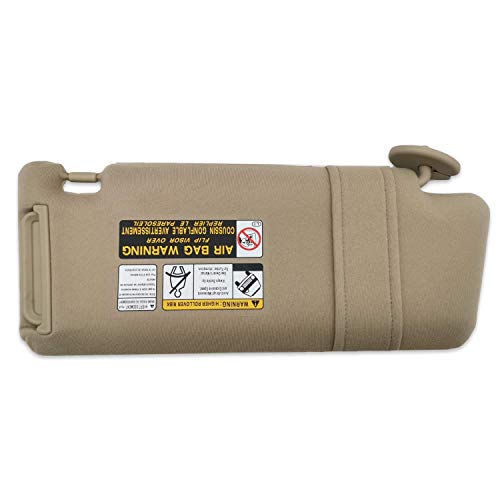 SAILEAD Left Driver Side Sun Visor for Toyota Tacoma 2005 2006 2007 2008 2009 2010 2011 2012 Visor Assembly Without Light 74320-04181-B1 (Sand Beige)