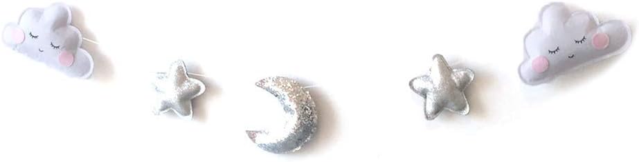 Jiecikou Baby Nursery Room Decor Ornaments Star Moon Hanging Garlands Photo Props Wall Decal