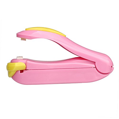 Clacce Mini niedlichen Mund Maschine, Mini Beutel Versiegelungsmaschine mit Messer, Küche manuelle Versiegelungsmaschine, Plastiktüte Einkaufstüte Fast Food Konservierungsbeutel Versiegelungsmaschine