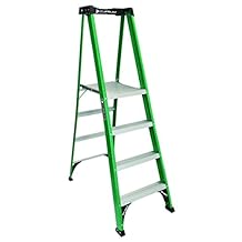 Cuprum C-3243-04 Escalera de Plataforma Profesional de Fibra de Vidrio de 4 Pies y 102 Kg de Capacidad de Carga T-II