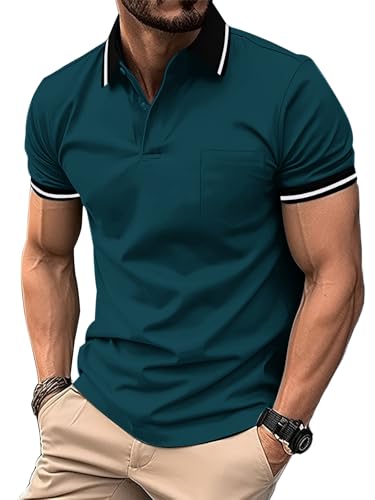 JACKETOWN 3 Pack Men's Short Sleeve Polo Shirts Lightweight Breathable Golf Casual Adult Multipack Tennis Tees