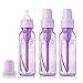 Dr. Brown's Baby Bottles Girls 6 Pack - 3 (8 oz) Lavender and 3 (8 oz) Pink bottles with new print